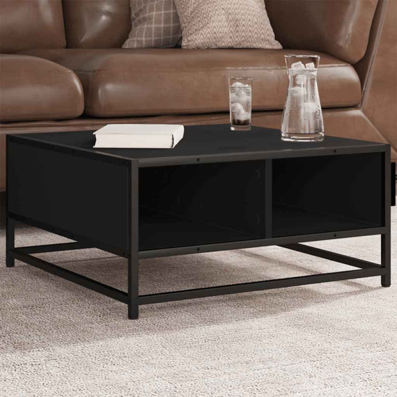 vidaXL Couchtisch Schwarz 60,5x60,5x30 cm Holzwerkstoff und Metall vidaXL Couchtisch Schwarz 60,5x60,5x30 cm Holzwerkstoff und Metall