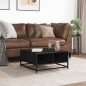 vidaXL Couchtisch Schwarz 60,5x60,5x30 cm Holzwerkstoff und Metall vidaXL Couchtisch Schwarz 60,5x60,5x30 cm Holzwerkstoff und Metall