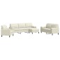 vidaXL 4-tlg. Sofagarnitur mit Kissen und Nackenrollen Creme Samt vidaXL 4-tlg. Sofagarnitur mit Kissen und Nackenrollen Creme Samt