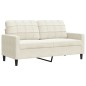 vidaXL 4-tlg. Sofagarnitur mit Kissen und Nackenrollen Creme Samt vidaXL 4-tlg. Sofagarnitur mit Kissen und Nackenrollen Creme Samt