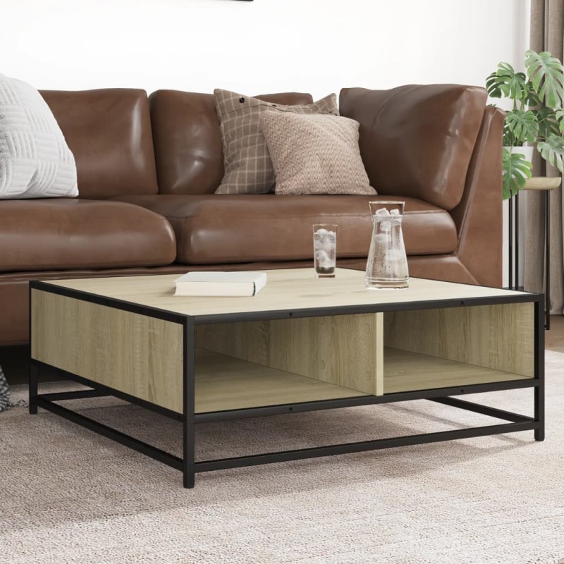 vidaXL Couchtisch Sonoma-Eiche 80x80x30 cm Holzwerkstoff und Metall vidaXL Couchtisch Sonoma-Eiche 80x80x30 cm Holzwerkstoff und Metall