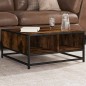 vidaXL Couchtisch Räuchereiche 60,5x60,5x30cm Holzwerkstoff und Metall vidaXL Couchtisch Räuchereiche 60,5x60,5x30cm Holzwerkstoff und Metall