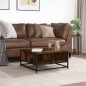 vidaXL Couchtisch Räuchereiche 60,5x60,5x30cm Holzwerkstoff und Metall vidaXL Couchtisch Räuchereiche 60,5x60,5x30cm Holzwerkstoff und Metall