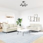 vidaXL 3-tlg. Sofagarnitur mit Kissen und Nackenrollen Creme Samt vidaXL 3-tlg. Sofagarnitur mit Kissen und Nackenrollen Creme Samt