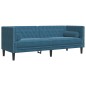 vidaXL 2-tlg. Chesterfield-Sofa-Set mit Nackenrollen Blau Samt vidaXL 2-tlg. Chesterfield-Sofa-Set mit Nackenrollen Blau Samt