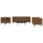 vidaXL 3-tlg. Chesterfield-Sofa-Set Braun Kunstleder Wildleder-Optik vidaXL 3-tlg. Chesterfield-Sofa-Set Braun Kunstleder Wildleder-Optik