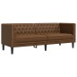 vidaXL 3-tlg. Chesterfield-Sofa-Set Braun Kunstleder Wildleder-Optik vidaXL 3-tlg. Chesterfield-Sofa-Set Braun Kunstleder Wildleder-Optik
