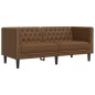vidaXL 3-tlg. Chesterfield-Sofa-Set Braun Kunstleder Wildleder-Optik vidaXL 3-tlg. Chesterfield-Sofa-Set Braun Kunstleder Wildleder-Optik