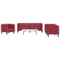 vidaXL 3-tlg. Chesterfield-Sofa-Set Weinrot Kunstleder vidaXL 3-tlg. Chesterfield-Sofa-Set Weinrot Kunstleder