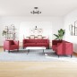 vidaXL 3-tlg. Chesterfield-Sofa-Set Weinrot Kunstleder vidaXL 3-tlg. Chesterfield-Sofa-Set Weinrot Kunstleder