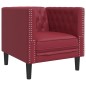 vidaXL 3-tlg. Chesterfield-Sofa-Set Weinrot Kunstleder vidaXL 3-tlg. Chesterfield-Sofa-Set Weinrot Kunstleder