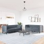 vidaXL 2-tlg. Chesterfield-Sofa-Set mit Nackenrollen Dunkelgrau Samt vidaXL 2-tlg. Chesterfield-Sofa-Set mit Nackenrollen Dunkelgrau Samt