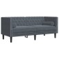 vidaXL 2-tlg. Chesterfield-Sofa-Set mit Nackenrollen Dunkelgrau Samt vidaXL 2-tlg. Chesterfield-Sofa-Set mit Nackenrollen Dunkelgrau Samt