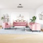 vidaXL 3-tlg. Chesterfield-Sofa-Set mit Nackenrollen Rosa Samt vidaXL 3-tlg. Chesterfield-Sofa-Set mit Nackenrollen Rosa Samt
