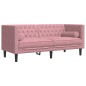 vidaXL 3-tlg. Chesterfield-Sofa-Set mit Nackenrollen Rosa Samt vidaXL 3-tlg. Chesterfield-Sofa-Set mit Nackenrollen Rosa Samt