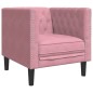 vidaXL 3-tlg. Chesterfield-Sofa-Set mit Nackenrollen Rosa Samt vidaXL 3-tlg. Chesterfield-Sofa-Set mit Nackenrollen Rosa Samt