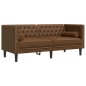 vidaXL 3-tlg. Chesterfield-Sofa-Set Braun Kunstleder Wildleder-Optik vidaXL 3-tlg. Chesterfield-Sofa-Set Braun Kunstleder Wildleder-Optik