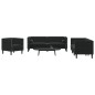 vidaXL 3-tlg. Chesterfield-Sofa-Set mit Nackenrollen Schwarz Samt vidaXL 3-tlg. Chesterfield-Sofa-Set mit Nackenrollen Schwarz Samt