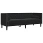 vidaXL 3-tlg. Chesterfield-Sofa-Set mit Nackenrollen Schwarz Samt vidaXL 3-tlg. Chesterfield-Sofa-Set mit Nackenrollen Schwarz Samt
