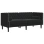 vidaXL 3-tlg. Chesterfield-Sofa-Set mit Nackenrollen Schwarz Samt vidaXL 3-tlg. Chesterfield-Sofa-Set mit Nackenrollen Schwarz Samt
