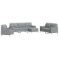 vidaXL 4-tlg. Sofagarnitur mit Fußhocker & Dekokissen Hellgrau Stoff vidaXL 4-tlg. Sofagarnitur mit Fußhocker & Dekokissen Hellgrau Stoff