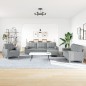 vidaXL 4-tlg. Sofagarnitur mit Fußhocker & Dekokissen Hellgrau Stoff vidaXL 4-tlg. Sofagarnitur mit Fußhocker & Dekokissen Hellgrau Stoff