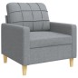 vidaXL 4-tlg. Sofagarnitur mit Fußhocker & Dekokissen Hellgrau Stoff vidaXL 4-tlg. Sofagarnitur mit Fußhocker & Dekokissen Hellgrau Stoff