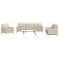 vidaXL 3-tlg. Sofagarnitur Creme Stoff vidaXL 3-tlg. Sofagarnitur Creme Stoff