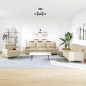 vidaXL 3-tlg. Sofagarnitur Creme Stoff vidaXL 3-tlg. Sofagarnitur Creme Stoff
