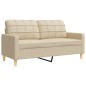 vidaXL 3-tlg. Sofagarnitur Creme Stoff vidaXL 3-tlg. Sofagarnitur Creme Stoff
