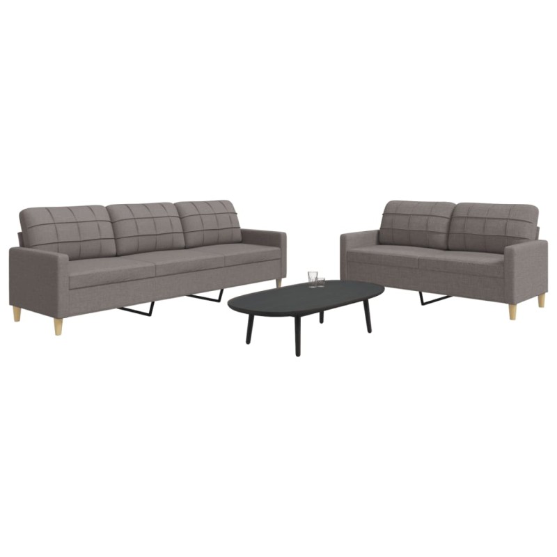 vidaXL 2-tlg. Sofagarnitur Taupe Stoff vidaXL 2-tlg. Sofagarnitur Taupe Stoff
