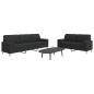 vidaXL 2-tlg. Sofagarnitur mit Dekokissen Schwarz Stoff vidaXL 2-tlg. Sofagarnitur mit Dekokissen Schwarz Stoff