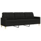 vidaXL 2-tlg. Sofagarnitur mit Dekokissen Schwarz Stoff vidaXL 2-tlg. Sofagarnitur mit Dekokissen Schwarz Stoff