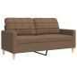 vidaXL 3-tlg. Sofagarnitur mit Fußhocker Braun Stoff vidaXL 3-tlg. Sofagarnitur mit Fußhocker Braun Stoff