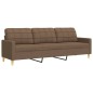 vidaXL 3-tlg. Sofagarnitur mit Fußhocker Braun Stoff vidaXL 3-tlg. Sofagarnitur mit Fußhocker Braun Stoff