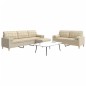 vidaXL 3-tlg. Sofagarnitur mit Fußhocker & Dekokissen Creme Stoff vidaXL 3-tlg. Sofagarnitur mit Fußhocker & Dekokissen Creme Stoff