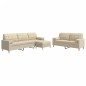 vidaXL 3-tlg. Sofagarnitur mit Fußhocker & Dekokissen Creme Stoff vidaXL 3-tlg. Sofagarnitur mit Fußhocker & Dekokissen Creme Stoff
