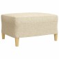 vidaXL 3-tlg. Sofagarnitur mit Fußhocker & Dekokissen Creme Stoff vidaXL 3-tlg. Sofagarnitur mit Fußhocker & Dekokissen Creme Stoff