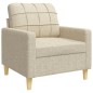 vidaXL 4-tlg. Sofagarnitur mit Fußhocker & Dekokissen Creme Stoff vidaXL 4-tlg. Sofagarnitur mit Fußhocker & Dekokissen Creme Stoff