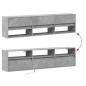 vidaXL TV-Wandschrank mit LED Betongrau 180x31x45 cm vidaXL TV-Wandschrank mit LED Betongrau 180x31x45 cm