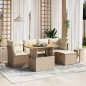 vidaXL 6-tlg. Garten-Sofagarnitur mit Kissen Beige Poly Rattan vidaXL 6-tlg. Garten-Sofagarnitur mit Kissen Beige Poly Rattan