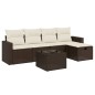 vidaXL 6-tlg. Garten-Sofagarnitur mit Kissen Braun Poly Rattan vidaXL 6-tlg. Garten-Sofagarnitur mit Kissen Braun Poly Rattan