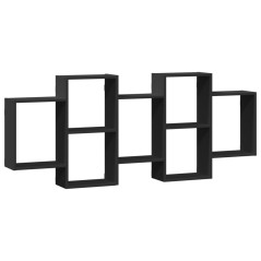 vidaXL Wandregal Schwarz 159x18x65 cm Holzwerkstoff