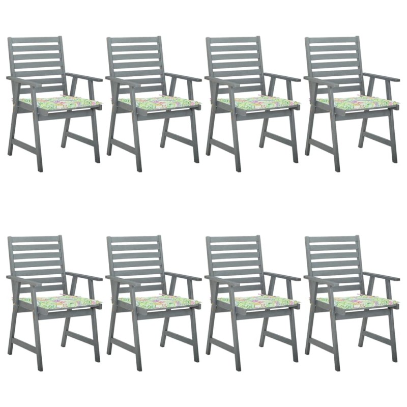 vidaXL Garten-Essstühle mit Kissen 8 Stk. Massivholz Akazie vidaXL Garten-Essstühle mit Kissen 8 Stk. Massivholz Akazie