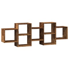 vidaXL Wandregal Altholz-Optik 129x18x42 cm Holzwerkstoff