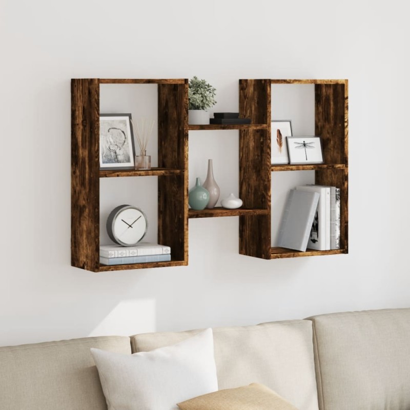 vidaXL Wandregal Räuchereiche 96x18x60 cm Holzwerkstoff vidaXL Wandregal Räuchereiche 96x18x60 cm Holzwerkstoff