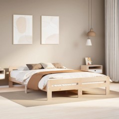 vidaXL Massivholzbett ohne Matratze 140x200 cm Kiefernholz