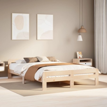 vidaXL Massivholzbett ohne Matratze 140x200 cm Kiefernholz