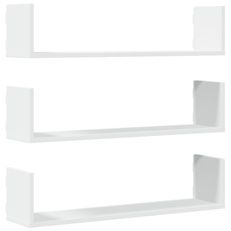 vidaXL Wandregale 3 Stk. Weiß 80x18x18 cm Holzwerkstoff