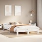 vidaXL Massivholzbett ohne Matratze Weiß 150x200 cm Kiefernholz vidaXL Massivholzbett ohne Matratze Weiß 150x200 cm Kiefernholz